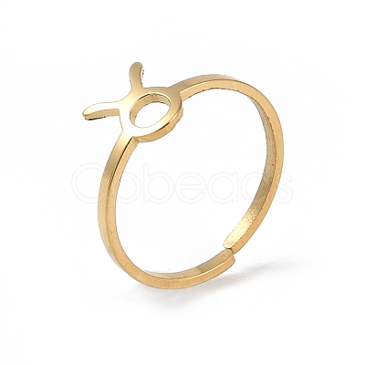 Real 18K Gold Plated 304 Stainless Steel Adjustable Finger Ring RJEW-L115-01G-05-1