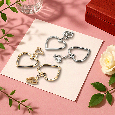 4 Pairs 2 Colors Iron Alloy Clip-on Earrings EJEW-HY0001-38-1