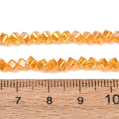 Electroplate Transparent Glass Beads Strands GL-CBA7A17-01A-04-1