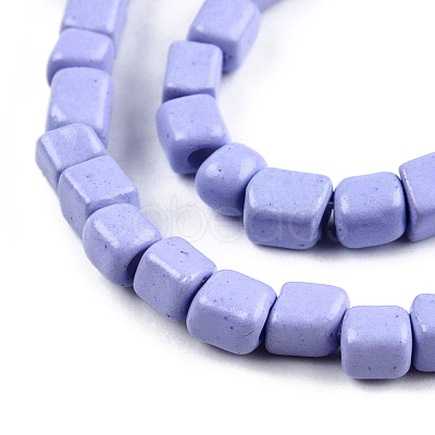 Opaque Spray Painted Glass Bead Strands GLAA-N047-08-A03-1