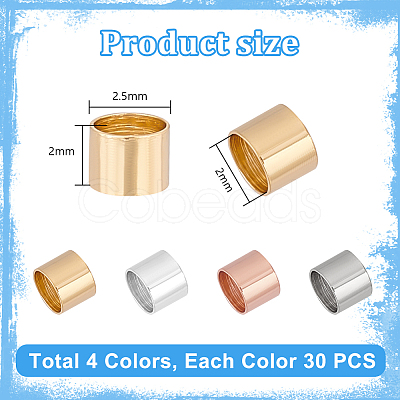120Pcs 4 Colors 304 Stainless Steel Beads STAS-PH0005-74-1