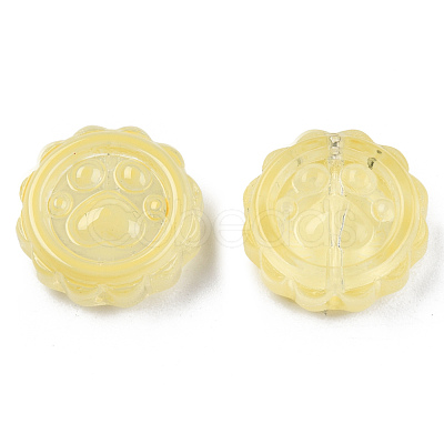 Transparent Spray Painted Glass Beads GLAA-N035-037-C05-1