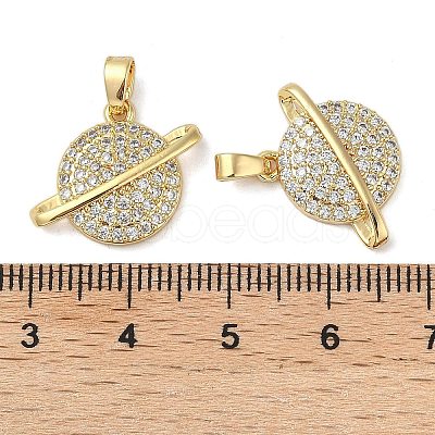 Brass Micro Pave Cubic Zirconia Pendants KK-U045-12G-1