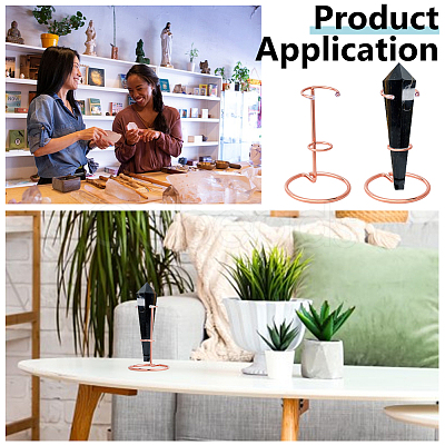 Iron Crystal Pointed Scepter Display Stands ODIS-WH0010-50RG-1