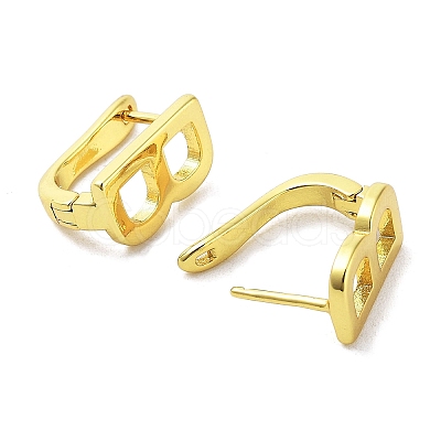 Brass Letter Stud Earrings for Women EJEW-A038-01B-G-1