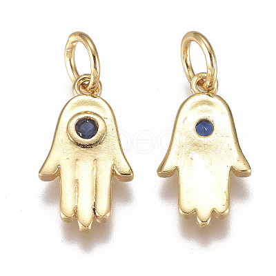 Brass Micro Pave Cubic Zirconia Charms X-ZIRC-F111-16G-1