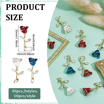 30Pcs 3 Style Alloy Pendants PALLOY-ME00030-1