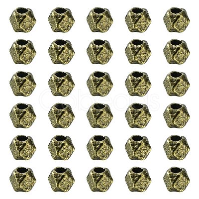 Polyhedron Tibetan Style Alloy Finding Beads FIND-YW0004-25AB-1