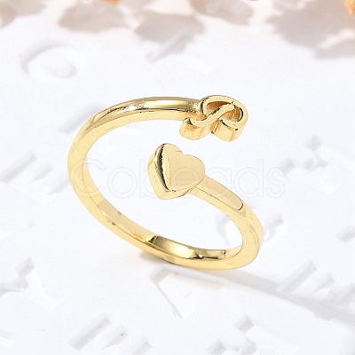Brass Cuff Rings for Women RJEW-U044-P-1