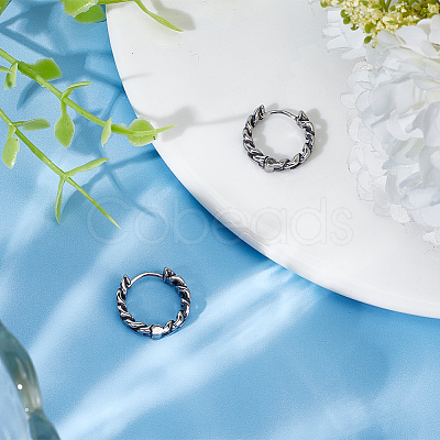 1 Pair 316 Surgical Stainless Steel Hoop Earrings EJEW-BBC0001-64B-1