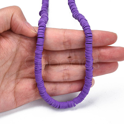 Handmade Polymer Clay Beads Strands CLAY-R089-6mm-013-1