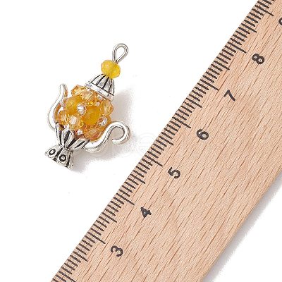 Glass Seed Beaded Pendants PALLOY-MZ01273-03-1