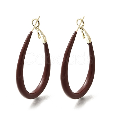 Brass Teardrop Hoop Earrings EJEW-A121-12A-G-1