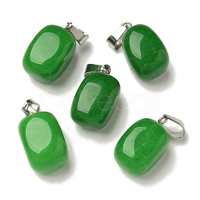 Dyed Natural White Jade Pendants G-Z067-03P-02-1