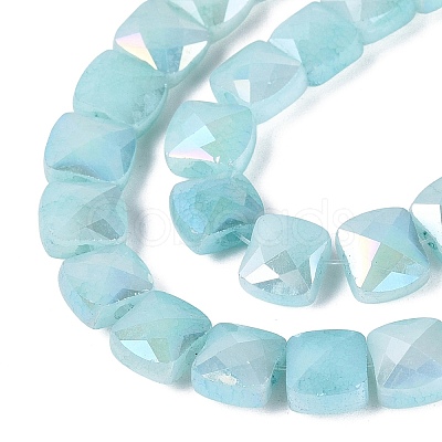 Electroplate Crackle Imitation Jade Glass Beads Strands EGLA-Q135-02A-A03-1