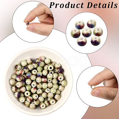 120Pcs Handmade Porcelain Beads PORC-LT0001-13B-1