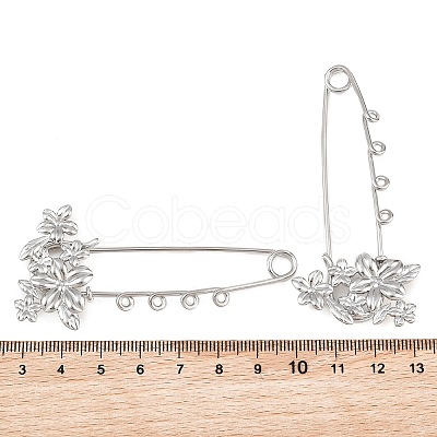 Flower 304 Stainless Steel Safety Pins Brooch Findings SA-CBA098D-14A-P04-1