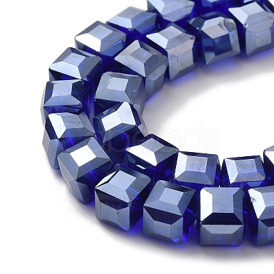 Electroplate Glass Beads Strands EGLA-D018-8x8mm-67-1
