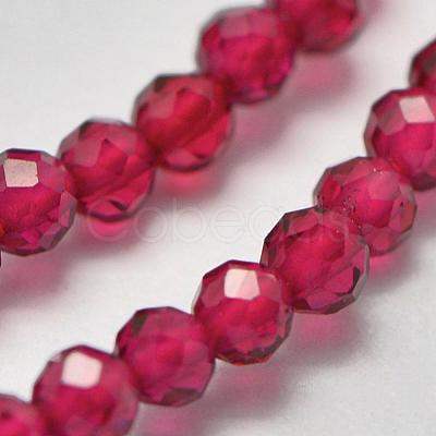 Glass Imitation Red Corundum Beads Strands G-K207-01B-01-1