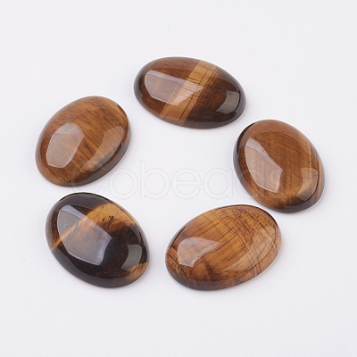 Natural Tiger Eye Flat Back Cabochons X-G-G741-22x30mm-01-1