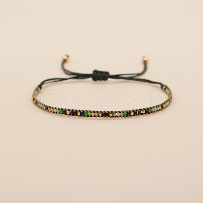 Bohemian Style Glass Seed Beaded Braided Bead Bracelets for Women DY3905-2-1