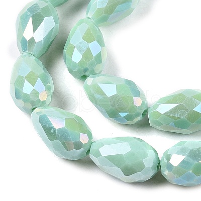 Opaque Solid Color Electroplate Glass Beads Strands LS-EGLA-N013-P10mm-B14-1