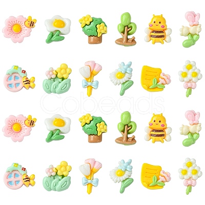 60Pcs 12 Styles Opaque Resin Cabochons RESI-CJ0004-14-1