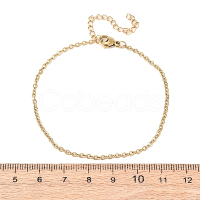 304 Stainless Steel Cable Chain Bracelets BJEW-C134-01D-G-1