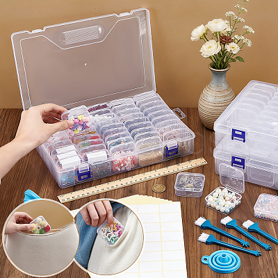 3 Sets Rectangle PP Plastic Organizer Storage Boxes CON-TW0001-02-1