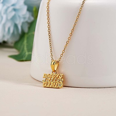 Word Daddy's Little Girl Pendant Necklace JN1040A-1