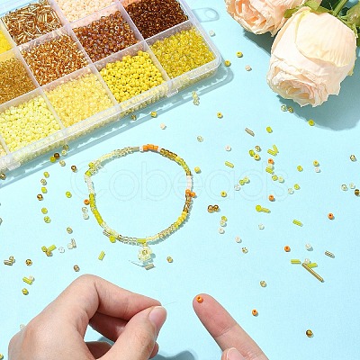 DIY Round Glass Beads Bracelets Making Kits SEED-YW0002-63A-1