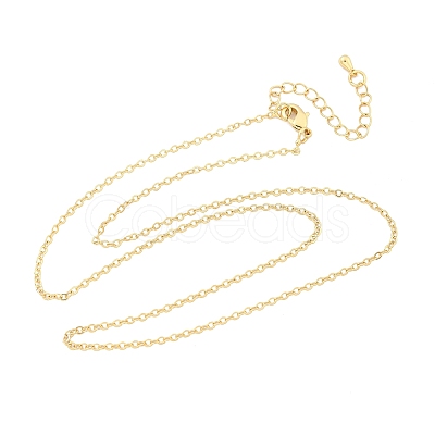 Brass Cable Chain Necklaces X-NJEW-K123-05G-1