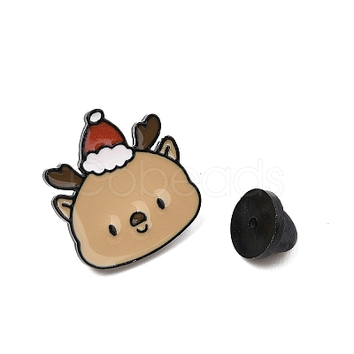 Christmas Theme Zinc Alloy Enamel Pin Brooch for Backpack Clothes JEWE-R003-01EB-02-1