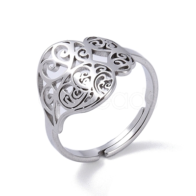 Non-Tarnish 201 Stainless Steel Finger Rings RJEW-C074-08P-1