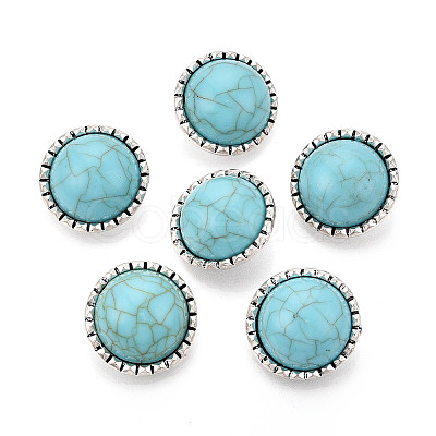 Zinc Metal Alloy & Natural Turquoise Buttons BUTT-WH0057-001D-AS-1