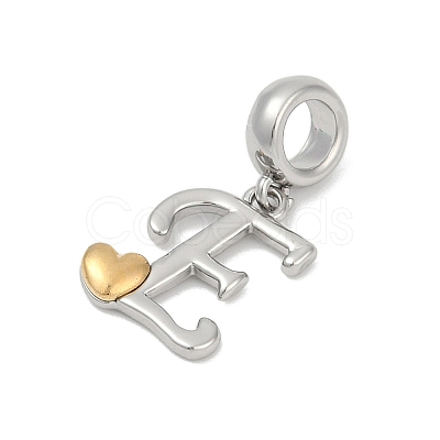 Brass European Dangle Charms KK-Z097-01E-GP-1