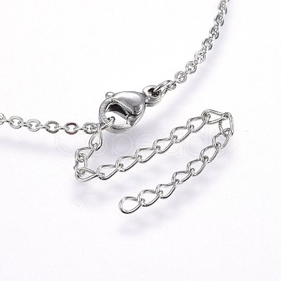 304 Stainless Steel Pendant Necklaces NJEW-H491-17-1
