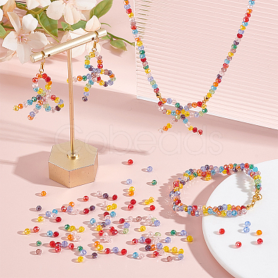 18 Strands 18 Colors Transparent Electroplate Glass Beads Strands EGLA-GO0001-05-1
