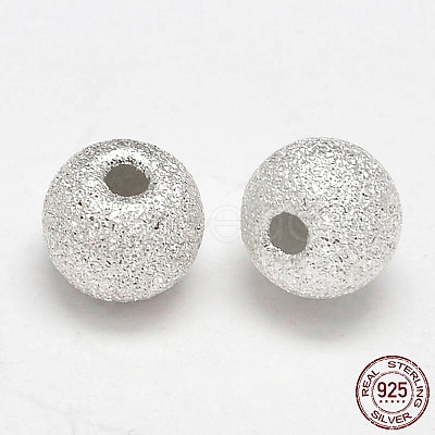 Round 925 Sterling Silver Textured Beads STER-F012-23C-1