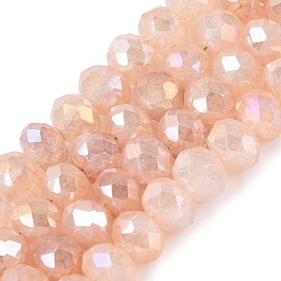 Dyed Crackle Imitation Jade Glass Beads Strands EGLA-Q131-02B-07-1