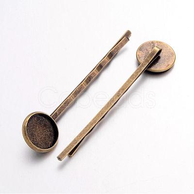 Antique Bronze Iron Hair Bobby Pin Findings X-IFIN-Q101-5-NF-1