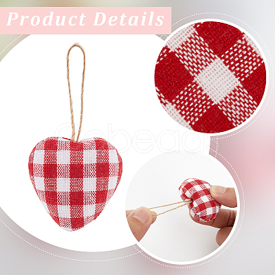 12Pcs 6 Colors Valentine's Day Foam & Cloth Pendant Decoration AJEW-CY0001-34-1