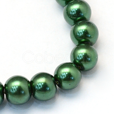 Baking Painted Pearlized Glass Pearl Round Bead Strands X-HY-Q003-6mm-75-1