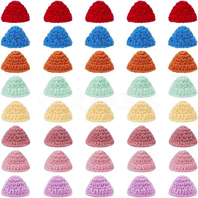 40Pcs 8 Colors Handmade Polyester Woven Wool Yarn Doll Hat AJEW-FG0004-46-1