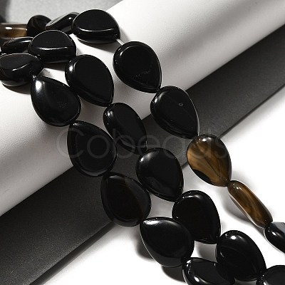 Natural Black Agate(Dyed & Heated) Beads Strands G-P561-B13-01-1