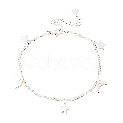 304 Stainless Steel Charm Bracelets BJEW-K305-14S-1