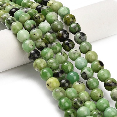 Natural Serpentine Beads Strands G-Z110-C04-8mm-1