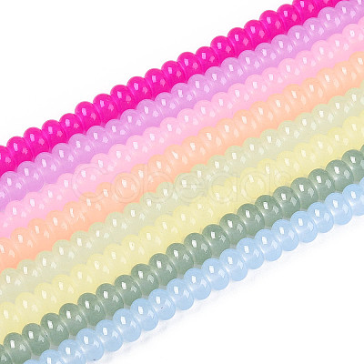 Baking Paint Imitation Jade Glass Beads Strands GLAA-T025-8mm-16-1