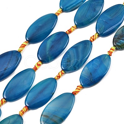 Natural Banded Agate Beads Strands G-F825-H01-01A-1
