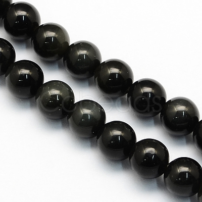 Natural Obsidian Round Beads Strands X-G-S156-8mm-1